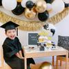 24 PCS 2025 Graduation Cap Cupcake Toppers Glitter Class of 2025 Cupcake Picks Contrats Grad Diploma Cap Cupcake Picks for 2025 Graduation Theme Party Cake Decorations Supplies Gold view 4