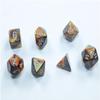 Gold Lustrous Mini Dice with Silver Numbers 10mm (3/8in) Set of 7 Chessex view 2