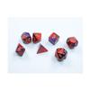 Purple and Red Gemini Mini Dice with Gold Colored Numbers 10mm (3/8in) Set of 7 Chessex view 1