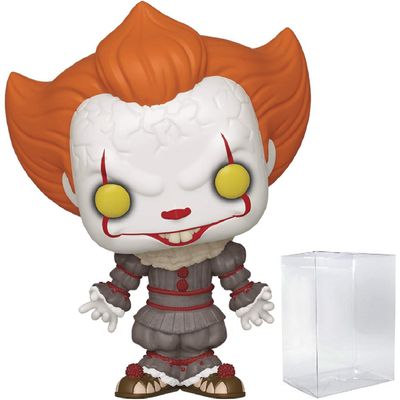 POP Stephen King's It Chapter 2 - Pennywise with Pennywise with Open Arms Funko Vinyl Figure (Bundled with Compatible Box Protector Case), Multicolor, 3.75 inches