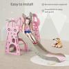 4 in 1 Toddler Slide and Swing Set With Basketball Hoop - Indoor Outdoor Playset for Ages 1-2 - Pink view 2