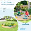 Costzon Kids Sandbox, Hexagon Large Cedar Wood Sand Pit w/ 6 Built-in Corner Seating, Wooden Sand Box for Backyard Lawn Garden Beach, Outdoor Play Furniture for Children Ages 3+ (Natural) view 4