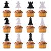 BIABISD 12 pcs nternational Chess Silhouettes Dessert Cupcake Toppers Chess lover chess player Happy Birthday Cupcake Decoration view 1