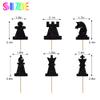 BIABISD 12 pcs nternational Chess Silhouettes Dessert Cupcake Toppers Chess lover chess player Happy Birthday Cupcake Decoration view 2