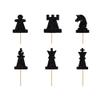 BIABISD 12 pcs nternational Chess Silhouettes Dessert Cupcake Toppers Chess lover chess player Happy Birthday Cupcake Decoration view 3