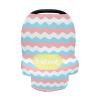 Personalized Baby Car Seat Covers for Boys Girls, Customized Carseat Cover with Name, Infant Carrier Cover Stroller Canopy, Nursing Cover Breastfeeding Scarf for Newborn Babies, Wavy Lines Pattern view 1
