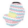 Personalized Baby Car Seat Covers for Boys Girls, Customized Carseat Cover with Name, Infant Carrier Cover Stroller Canopy, Nursing Cover Breastfeeding Scarf for Newborn Babies, Wavy Lines Pattern view 2