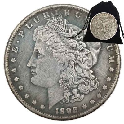 1892 Historic Liberty Hobo Nickel Art Couple Coin Pendant/Morgan Dollar Good Luck Commemorative Token Jewelry Pendant
