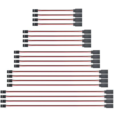Gopayia 3-Pin RC Extension Cable Extension Cord Male to Famale Lead Extending Wire Set for Servo RC Planes Aircrafts and Cars System 5 Sizes 20PCS