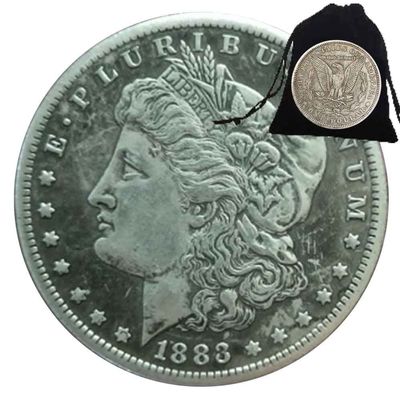 1885 Historic $1 Dollar Funny Hobo Nickel Eagle Art Coin Pendant/Good Luck Morgan Commemorative Token Jewelry Pendant