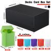 Yexiya 7 Pcs Deck Card Boxes, 1 Leather Deck Storage Case with 6 Plastic Trading Card Storage Box for Playing Mtg Tcg(Black, Gray) view 2