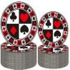 50Pcs Poker Party Supplies - 9" Playing Card Dinner Plates, 7" Casino Plates for Casino Night, Poker Game Theme, Birthday Party Decor view 1