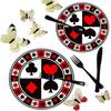 50Pcs Poker Party Supplies - 9" Playing Card Dinner Plates, 7" Casino Plates for Casino Night, Poker Game Theme, Birthday Party Decor view 3