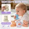 Baby Bath Toys, 9 Pack | Sealed, No Hole & Mold Free Bath Toys for Babies 6-12 Months | Soft, Squeezable & Float on Water | Safe, Easy-Grip Toddler Bath Toy Set | Baby Water Pool Toys-Wild Animal view 3