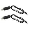 MEETOOT 2pcs USB Lipo Battery Charging Charger Cable with 2.0 Round Plug for Attop XT-1 RC Quadcopter WiFi FPV Drone, Black USB DC Charger Power Cable view 1