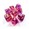 Red Nebula Black Light Special Dice with White Numbers 7+1 Dice Set 16mm (5/8in) Chessex view 1