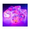 Red Nebula Black Light Special Dice with White Numbers 7+1 Dice Set 16mm (5/8in) Chessex view 2