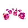 Red Nebula Black Light Special Dice with White Numbers 7+1 Dice Set 16mm (5/8in) Chessex view 3
