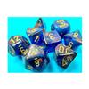 Azurite Lustrous Dice with Gold Numbers 7+1 Dice Set 16mm (5/8in) Chessex view 1