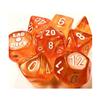 Borealis Blood Orange Luminary Dice with White Numbers 7+1 Dice Set 16mm (5/8in) Chessex view 1