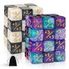48 Pieces MTG Dice Counters Token Dice, Magic The Gathering Glitter Sparkle, Loyalty Starry Marble D6 Cube Compatible with MTG, CCG, Card Gaming Accessory (Black White & Blue Purple) view 1