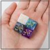 48 Pieces MTG Dice Counters Token Dice, Magic The Gathering Glitter Sparkle, Loyalty Starry Marble D6 Cube Compatible with MTG, CCG, Card Gaming Accessory (Black White & Blue Purple) view 3
