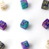 48 Pieces MTG Dice Counters Token Dice, Magic The Gathering Glitter Sparkle, Loyalty Starry Marble D6 Cube Compatible with MTG, CCG, Card Gaming Accessory (Black White & Blue Purple) view 4