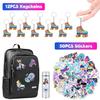 Roller Skate Party Favors 98PCS Slap Bracelets, Stickers, Key Chains, Pin Badges and Temporary Tattoos for Kids Boys Girls Throwback 80s 90s Roller Skating Hip Hop Birthday Party Supplies Decorations view 3