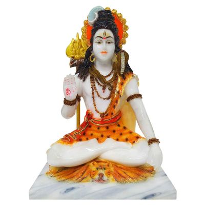 Tongari New Small Shiv Marble White Finish-for Car and Home Dcor