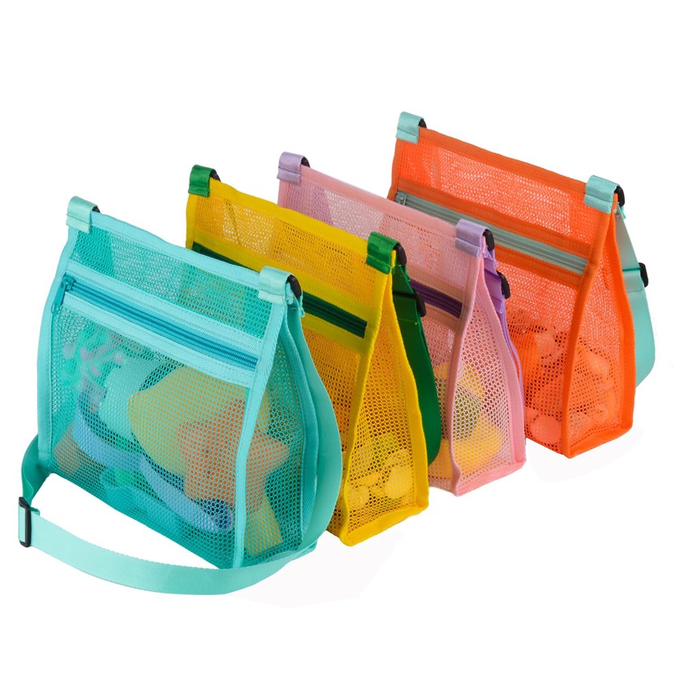 MUYIZI Shell Bags for Beach - Mesh Shell Collecting Bags for Kids, Picking Up Shells