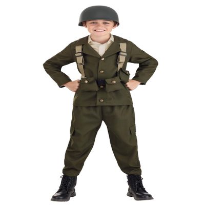 Fun Costumes Kid's Deluxe WW2 Soldier, Small