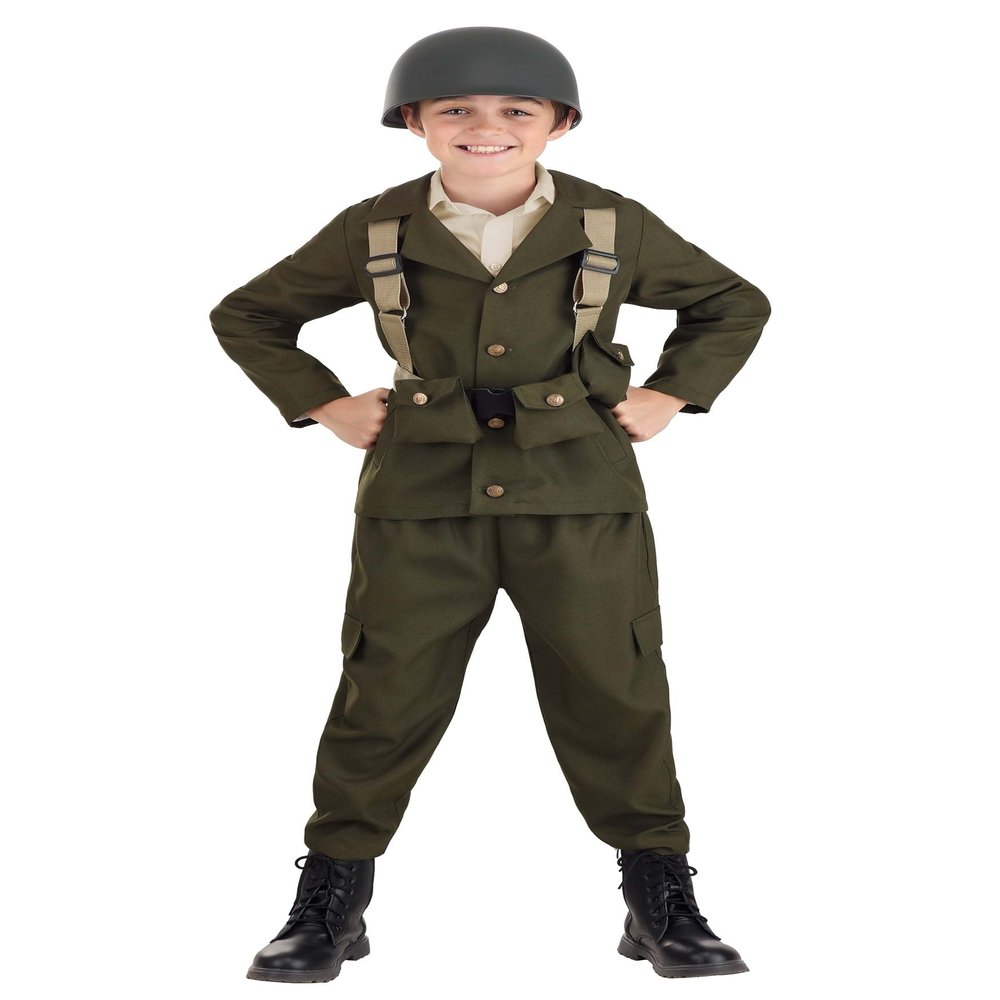 Fun Costumes Kid's Deluxe WW2 Soldier, Small