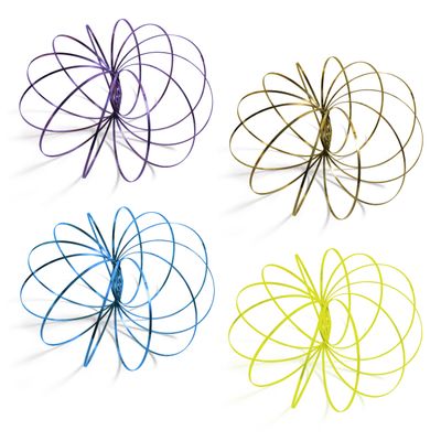 Geospace Original GeoFlux Mesmerizing 3-D Kinetic Sculpture & Interactive Spring Toy (4-Pack Solar Colors)