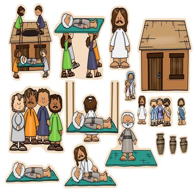 Jesus Heals The Paralyzed Man Felt Bible Felt Story for Flannnel Boards Miracles