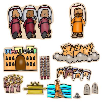 Joshua & The Battle of Jericho Walls Felt Bible Story for Flannnel Boards