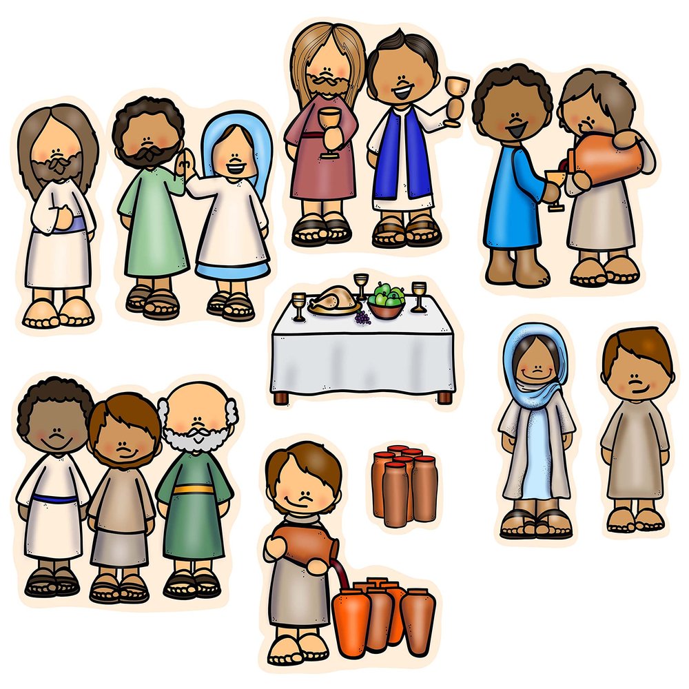 Jesus Turns Water Into Wine Felt Bible Story for Flannnel Boards Miracles