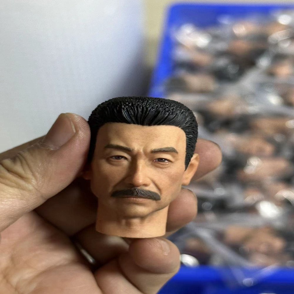 1/6 Scale Asian Male Head Sculpt Carved for 12inch Male Soldier Action Figure Body Collection (J)
