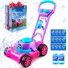 SLOOSH Bubble Lawn Mower Toddler Toys - Spill-Proof Bubble Machine Pretend Gardening Toy for Age 1 2 3 1-3 Year Old Toddler Indoor Outdoor Use, Baby Girl Push Toys Valentines Birthday Gift (Pink) view 1