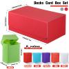 Yexiya 7 Pcs Deck Card Boxes, 1 Leather Deck Storage Case with 6 Plastic Trading Card Storage Box for Playing Mtg Tcg(Red, Gray) view 2