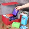 Yexiya 7 Pcs Deck Card Boxes, 1 Leather Deck Storage Case with 6 Plastic Trading Card Storage Box for Playing Mtg Tcg(Red, Gray) view 4