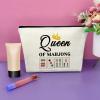 Sazuwu Mahjong Queen Game Makeup Bag Mahjong Lovers Gift for Women Players Cosmetic Bag Travel Pouch Lucky Gambling Gifts for Birthday Thanksgiving Christmas view 2