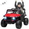 12V Ride On UTV, Kid Electric Powered Wheel Vehicle for Toddlers with Parental Remote Control,4 Wheels Spring Suspension,LED Lights,Music. Red view 1