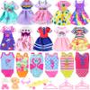 ZITA ELEMENT 16 Pcs 5.3 Inch - 6 Inch Girl Doll Clothes and Accessories - 3 Dresses, 3 Swimsuits, 2 Shoes, 5 Outfits Hangers, 1 Skateboard, 1 Glasses and 1 Toy Dog view 1