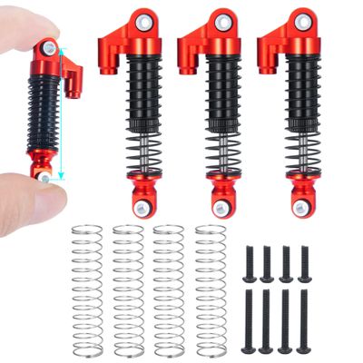 Zolikar RC Shock Absorber 56mm Dampers Aluminum Alloy Adjustable Shocks for TRX4M Upgrades 1/18 Scale RC Crawler Car Accessories, Red