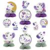 12 Pcs Purple Floral Elephant Honeycomb Centerpieces - Girl Baby Shower Party Table Decorations - Welcome Baby Party Table Toppers - Photo Props Decor view 1