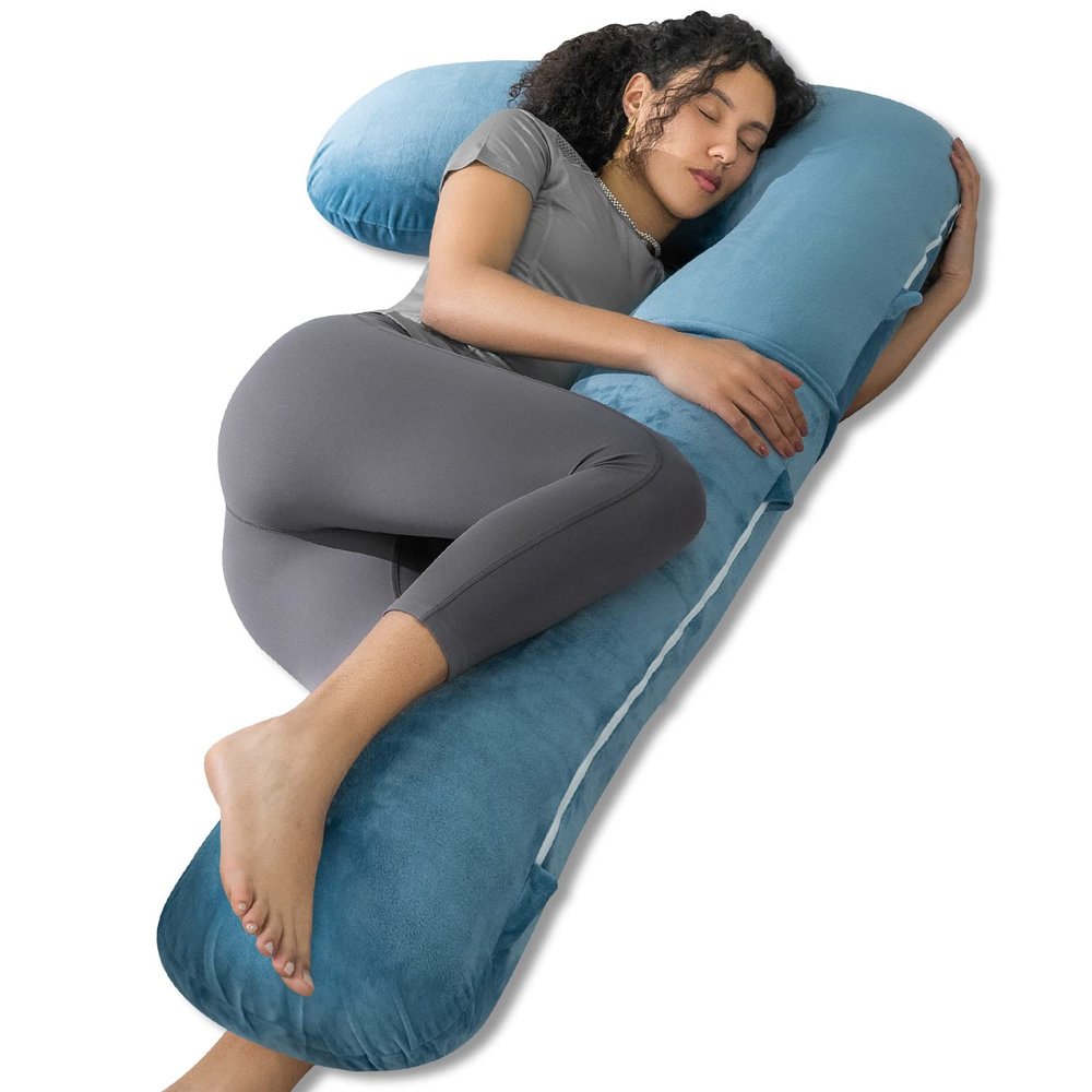 INSEN Cooling Pregnancy Pillow for Sleeping, L-Shaped for Side Sleeper