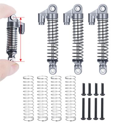 Zolikar RC Shock Absorber 56mm Dampers Aluminum Alloy Adjustable Shocks for TRX4M Upgrades 1/18 Scale RC Crawler Car Accessories, Titanium