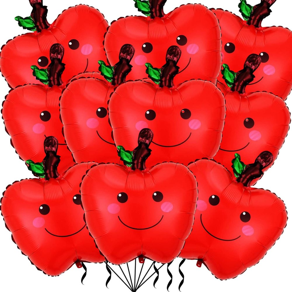 10 Pack Gaint Apples Balloons 18 Inch Cute Apples Balloons for Fruit Back to Shool Theme Birthday Party Decorations Supplies