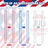 4th of July Accessories, Fourth of July Bead Necklaces, Metallic Patriotic Independence Day Red Blue White Necklace, 4th of July Necklace for Memorial Day Patriotic Parades Party Favors Supplies view 2