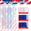 4th of July Accessories, Fourth of July Bead Necklaces, Metallic Patriotic Independence Day Red Blue White Necklace, 4th of July Necklace for Memorial Day Patriotic Parades Party Favors Supplies view 3